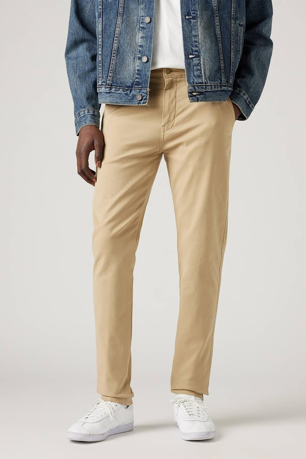 Levi's, Pantaloni chino slim fit cu croiala conica, Bej, W32-L30