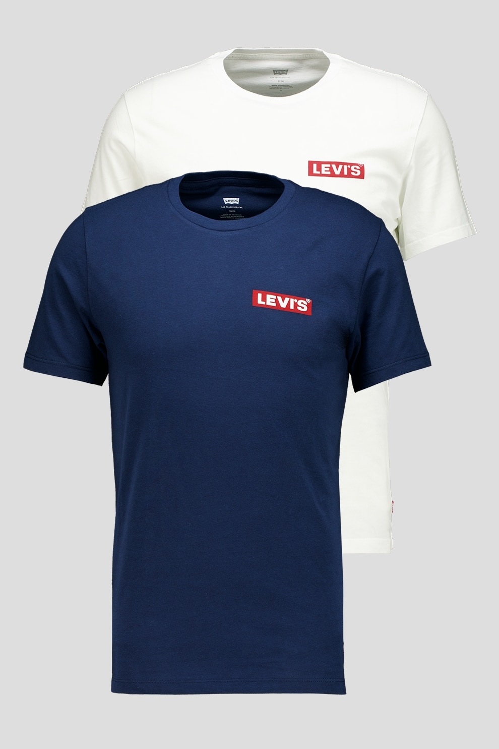 Levi's, Set de tricouri cu logo - 2 piese, Alb, Albastru royal, L