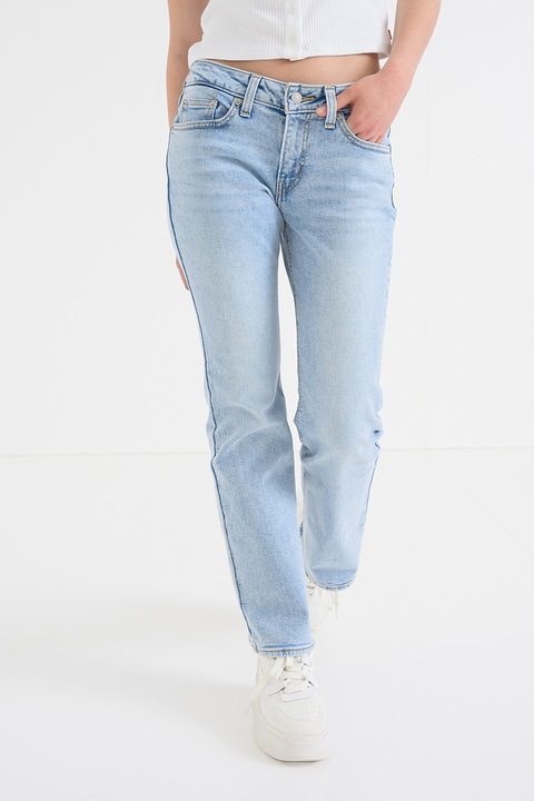 Levi's, Blugi cu croiala bootcut si talie joasa, Albastru deschis