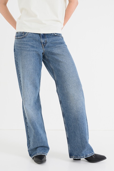 Levi's, Blugi relaxed fit cu talie joasa, Albastru melange