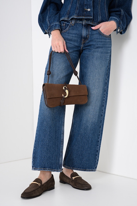 Levi's, Blugi cu croiala ampla si talie joasa Youth, Albastru inchis, W26-L32