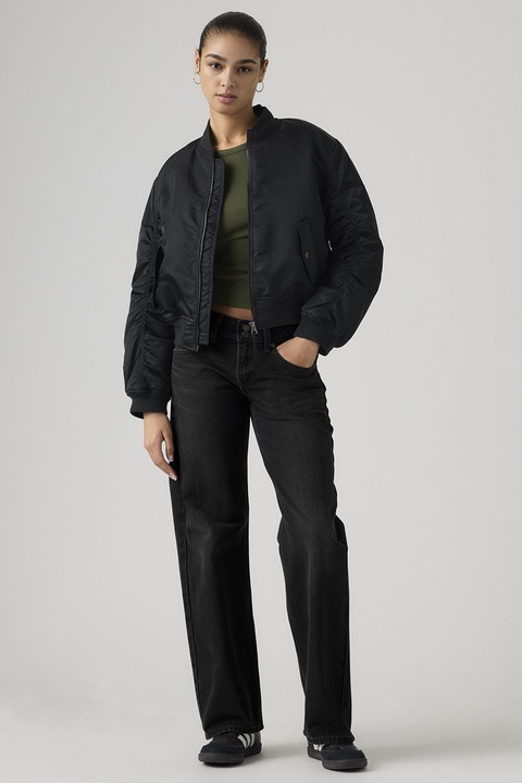 Levi's, Blugi cu croiala ampla si talie joasa Youth, Negru, W31-L30