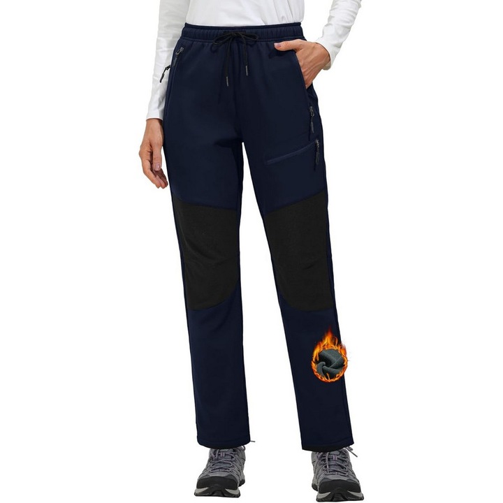 Pantaloni de ski de iarna pentru femei, impermeabili, albastri, Albastru