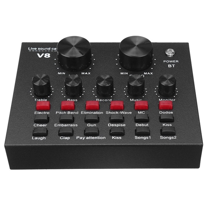 Аудио миксер MIHAI, модел Q MIC1, 6 звукови режима, 12 звукови ефекта, Bluetooth, 125x105x25мм