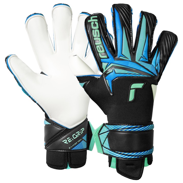 Manusi portari Attrakt RE:Grip Evolution Seniori, Latex, Albastru, Verde, Negru, Alb, marimea 9, 5, L-XL