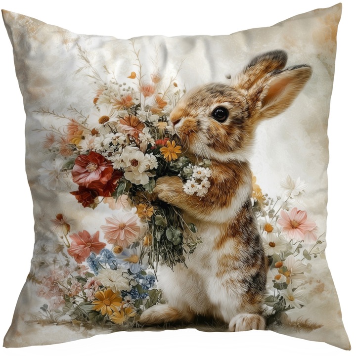 Fata De Perna Decorativa, 40x40 cm, HomeView, Velvet, Multicolor, Fermoar, model 536