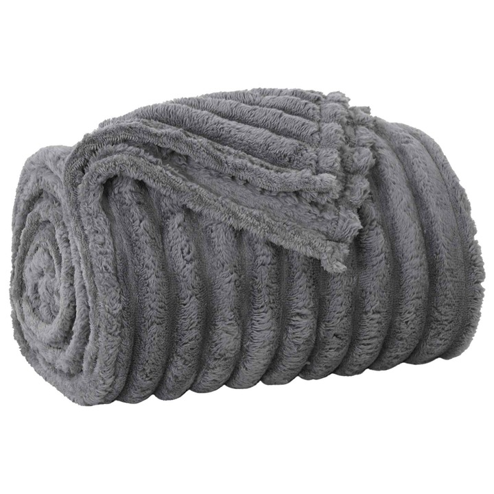 Patura de aruncat vidaXL, Gri inchis 150 x 130 cm Molton