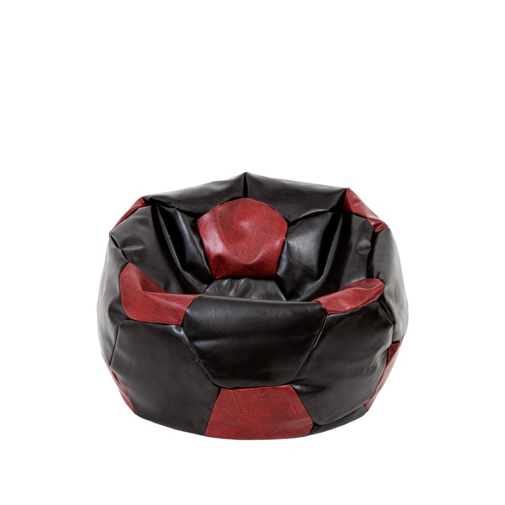 Fotoliu puf Baby Ball - imitatie piele - wenge/bordo