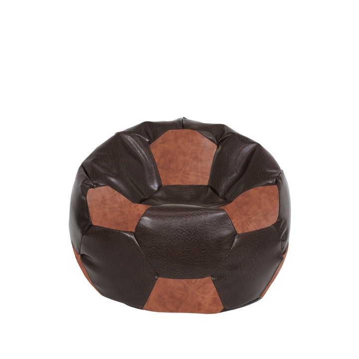 Fotoliu puf Baby Ball - imitatie piele - maro/coniac