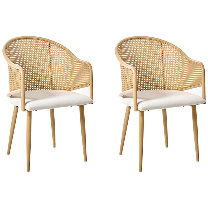 Set de 2 scaune dining Weimar Metal Maro deschis