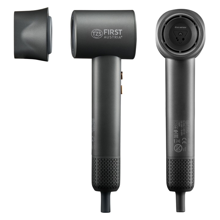 Uscator de Par Profesional TZS First Austria Duo Sensor, Motor Brushless 110.000 RPM, Plasma si Ioni, 1100W, Ultra-Silentios