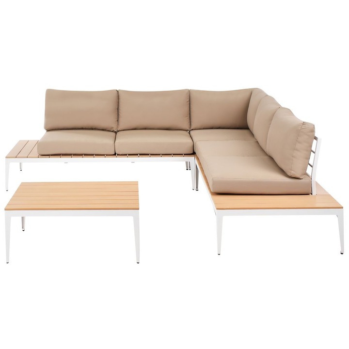 Set coltar pentru gradina cu 5 locuri Positano Maro deschis