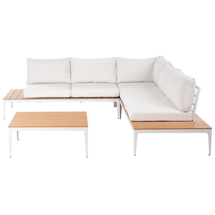 Set coltar pentru gradina cu 5 locuri Positano Alb-murdar