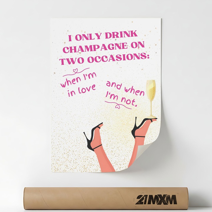 Poster Decorativ Tematica Bar & Cocktail - 'Bar 542', Material Textil, 21MXM, A4 (21 x 29.7 cm), Fara Rama