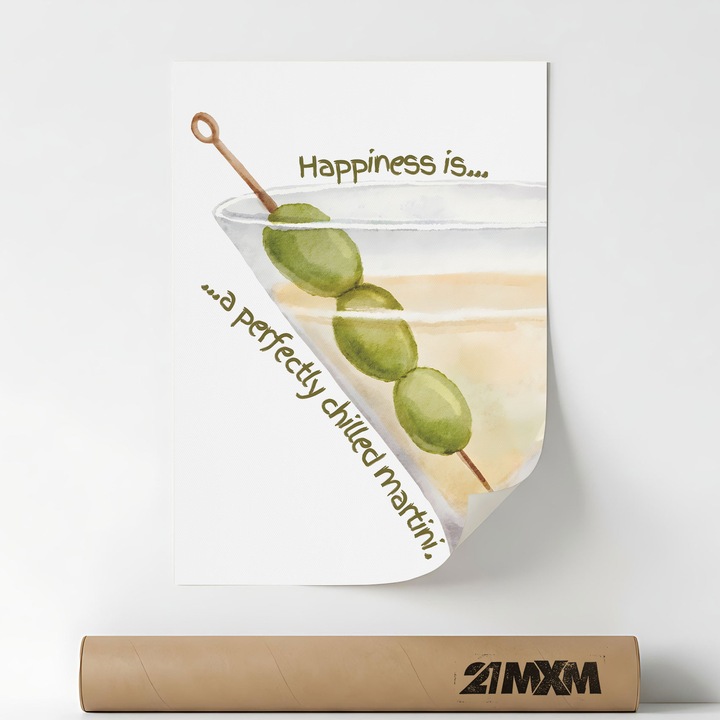 Poster Decorativ Tematica Bar & Cocktail - 'Bar 548', Material Textil, 21MXM, A4 (21 x 29.7 cm), Fara Rama