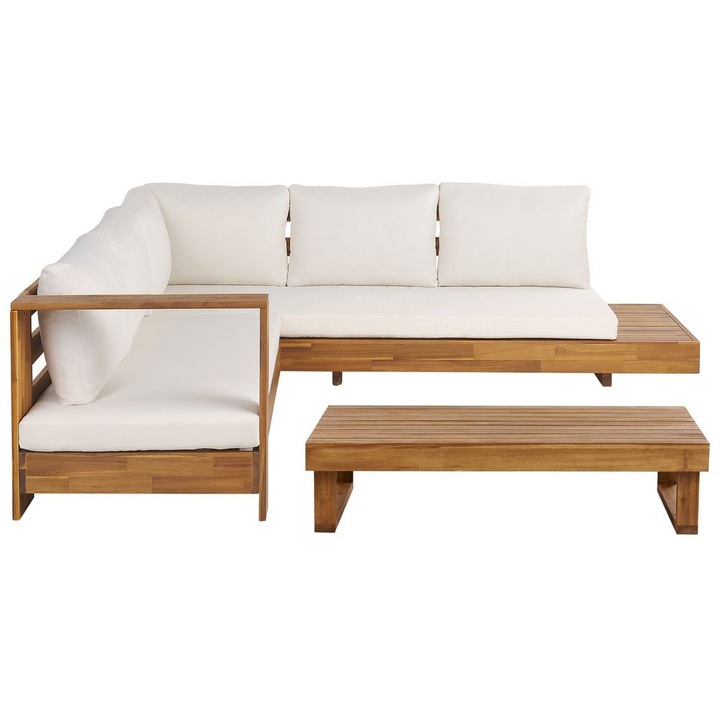 Set coltar pentru gradina cu 5 locuri Marettimo Dreapta Lemn de salcam certificat Maro