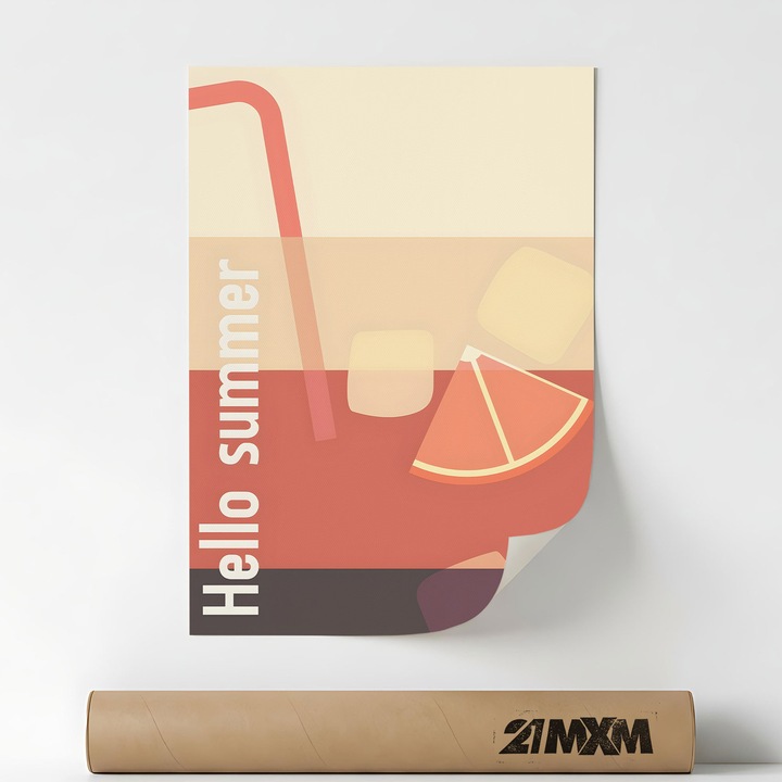 Poster Decorativ Tematica Bar & Cocktail - 'Bar 571', Material Textil, 21MXM, A4 (21 x 29.7 cm), Fara Rama