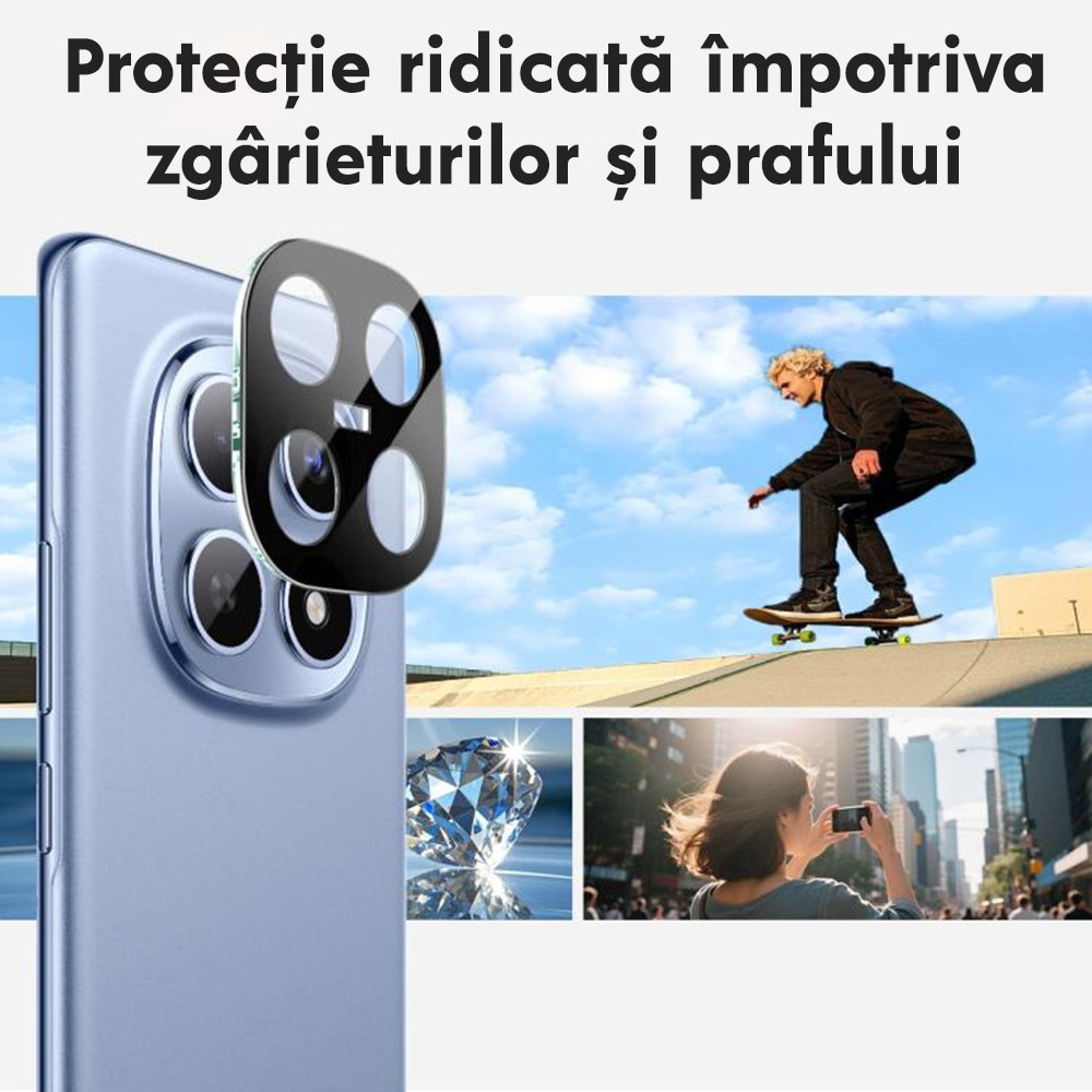 Folie Camera pentru Xiaomi Redmi Note 15 Pro Plus 5G / Poco M8 Pro 5G Daden din sticla, Full Cover, Protectie Profesionala, Ultra Rezistenta, Calitate Premium, Negru
