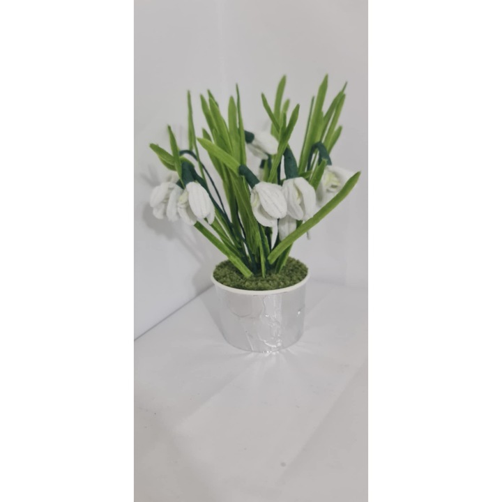 Ghiocei de padure textili, set, ghiveci