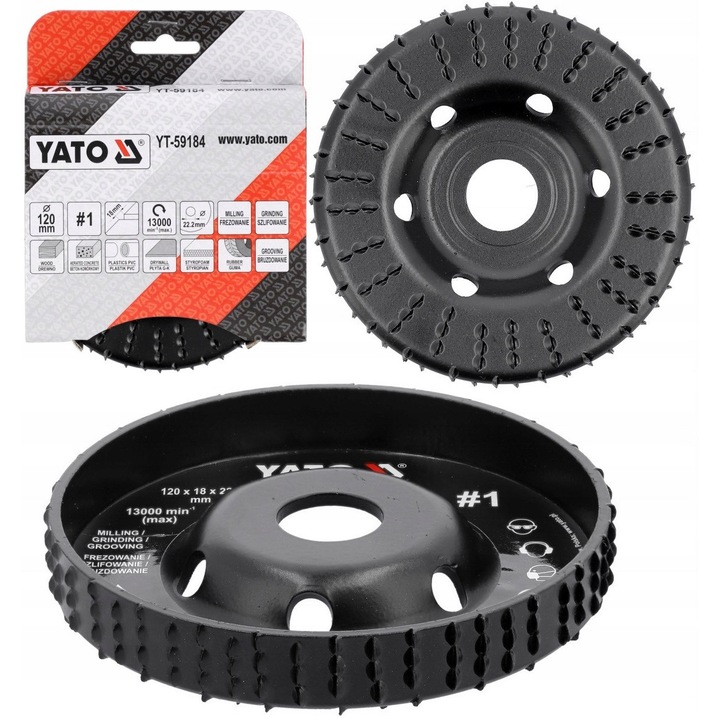 Disc de frezat, YATO, 120x18mm, 22.2mm, 13000rpm