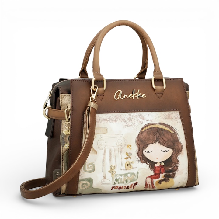 Geanta dama EVoStyle Anekke Muse 42701-151, eleganta, compartimentare practica, maro, 30x45cm