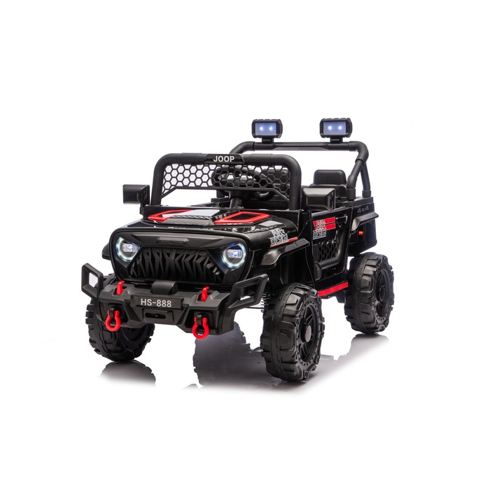 Masina electrica pentru copii, cu telecomanda, Mappy Go 4x4, 105 x 65 x 58 cm, Negru