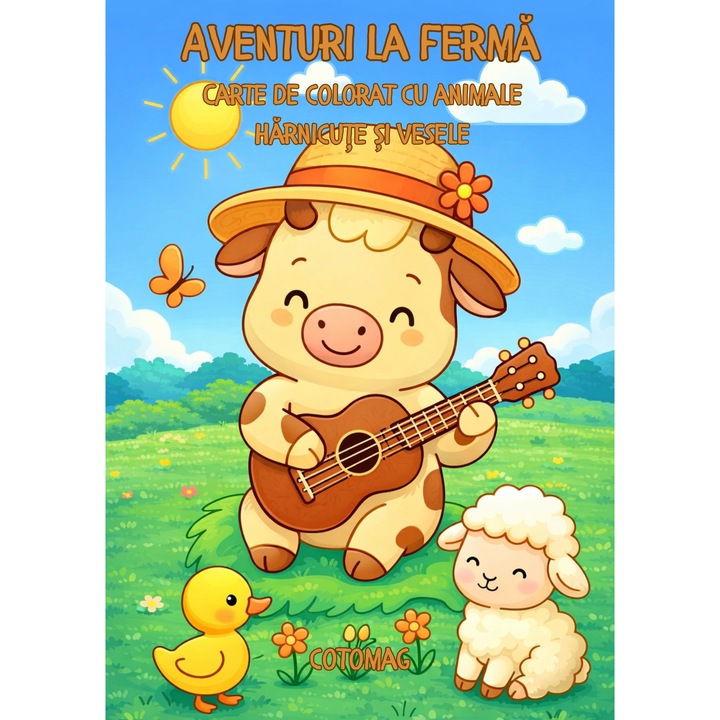 Aventuri La Ferma - Carte De Colorat Cu Animale Harnicute Si Vesele / Activitati Educative Pentru Copii / Joc Creativ si Educatie / Invatare Interactiva si Distractiva