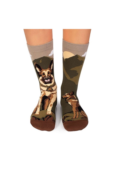 Памучни чорапи Arty Socks с немска овчарка, Многоцветен