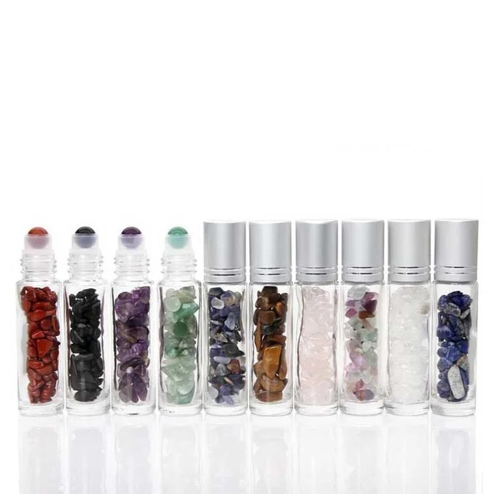 Recipiente roll-on cu cristale si pietre semipretioase 10 ml - KIT 10 bucati