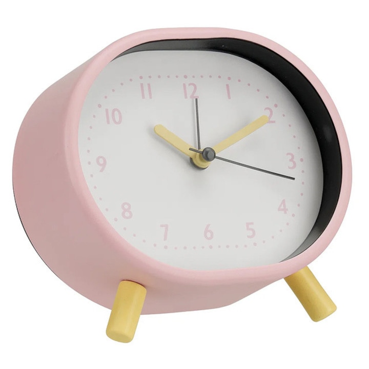 VAKNA fém ébresztőóra, rózsaszín - rózsaszín