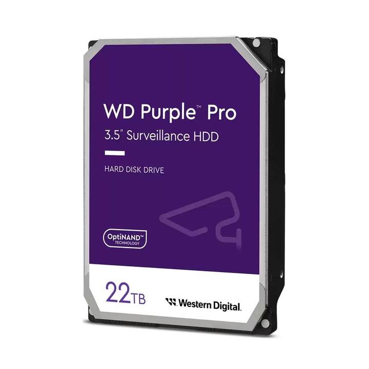 Hard Disk WD Purple 22TB, 7200 RPM, 512MB, 3.5", Serial ATA III