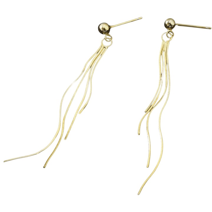 Női hosszú fülbevaló lánccal, arany színű, fém