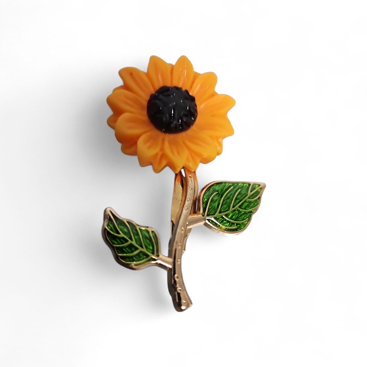 Hagyományos bross SHINY, napraforgó, többszínű design