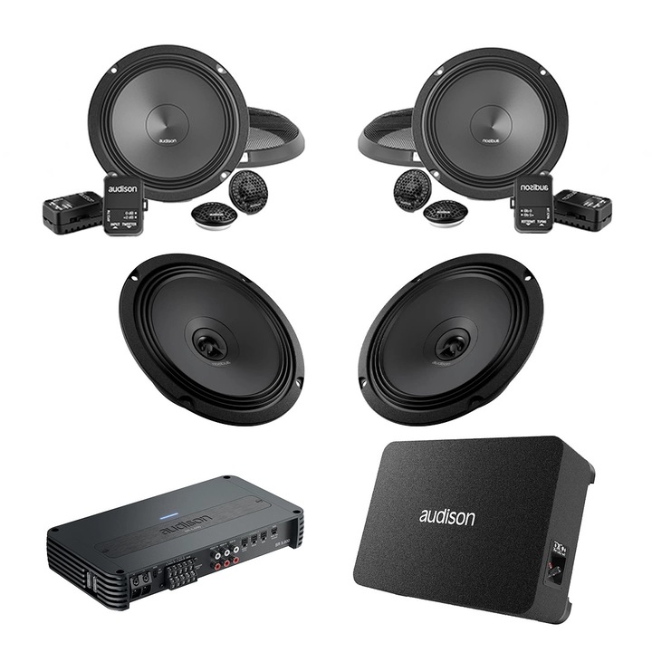 Пакет Автомобилни Високоговорители със субуфер Audi A4 B7 2004-2009 Audison Prima 1010 W
