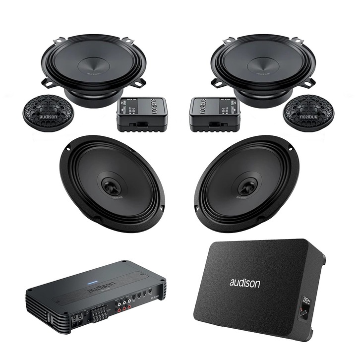 Pachet Difuzoare Auto cu subwoofer Fiat Doblo 2 2009-2015 Audison Prima 1010 W