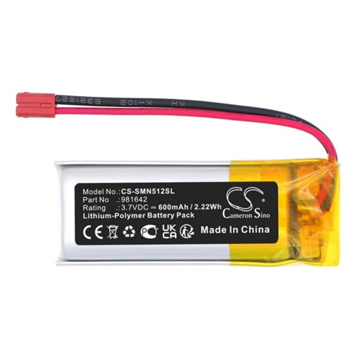 Cameron sino li-polymer akkumulátor, 3, 7v, 600mAh, kompatibilis somfy 981642 -vel