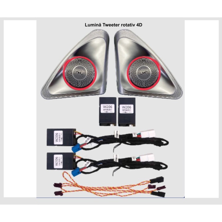 Lumini ambientale dedicate Mercedes-Benz C CLASS W206 2022-2025 RGB Acrilice 2 in 1 Statice cu efect RGB Control din Aplicatie Bluetooth / Display original / Buton