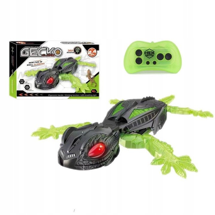 Jucarie interactiva cu telecomanda, gecko multicolor, 27.3cm, efecte LED, pentru copii de la 4 ani