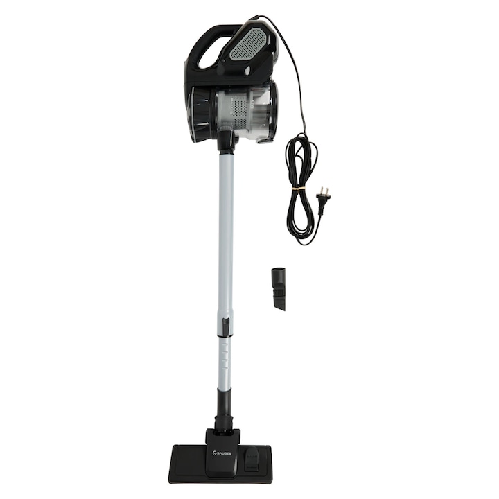 Aspirator Profesional cu sac Hausberg HB-2875NG, 2400 W, Nivel de zgomot 70dB, Capacitate 4L, Filtru De Aer Hepa Cu 5 Nivele, Lungime Cablu 5 M, Display Led, Furtun Rezistent, Negru/argintiu