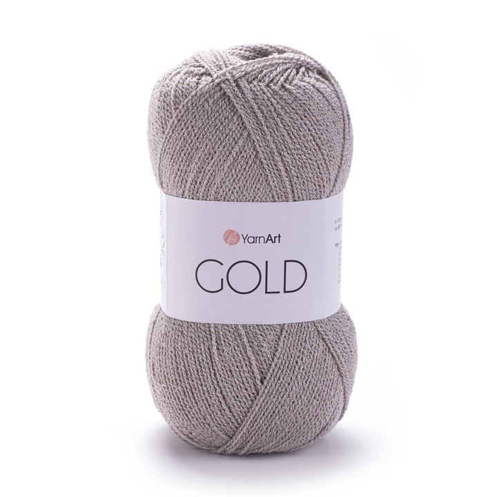 Fir textil Yarn Art Gold 9857, pentru tricotat si crosetat, acril, bej inchis, 400m