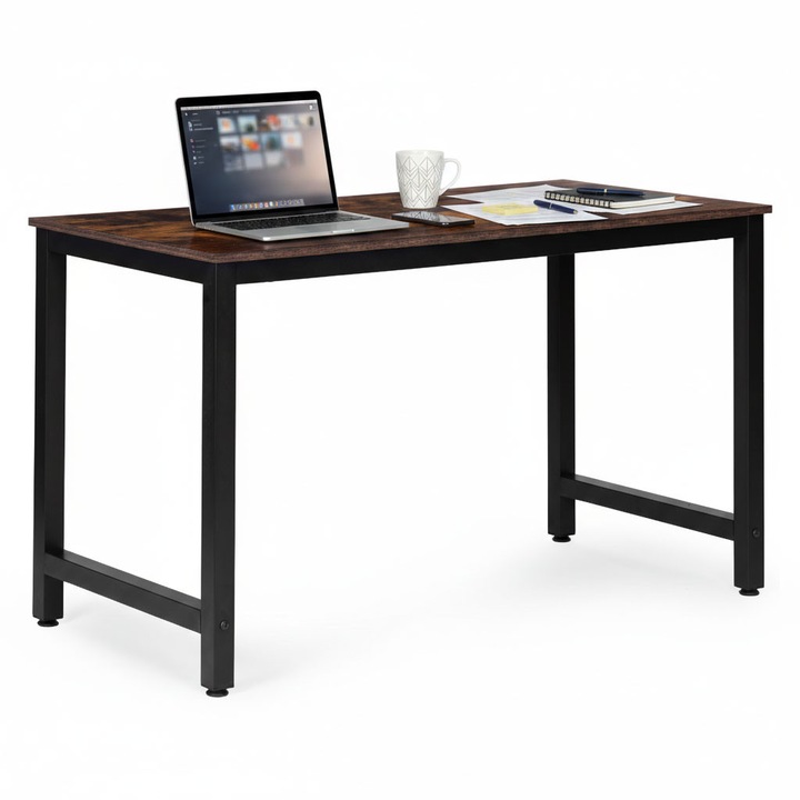 Birou computer 120x60 cm, ModernHome, MDF melaminat, metal, 100 kg, design modern