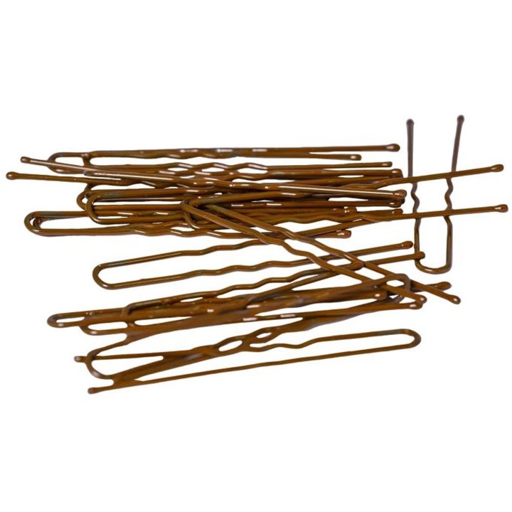 Set 2 x 215 Agrafe de Par Ondulate, Maro, 200 g