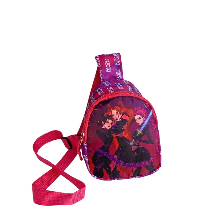 Lány hátizsák, Huntrix modell, 14x7x18cm, állítható pánt, többszínű