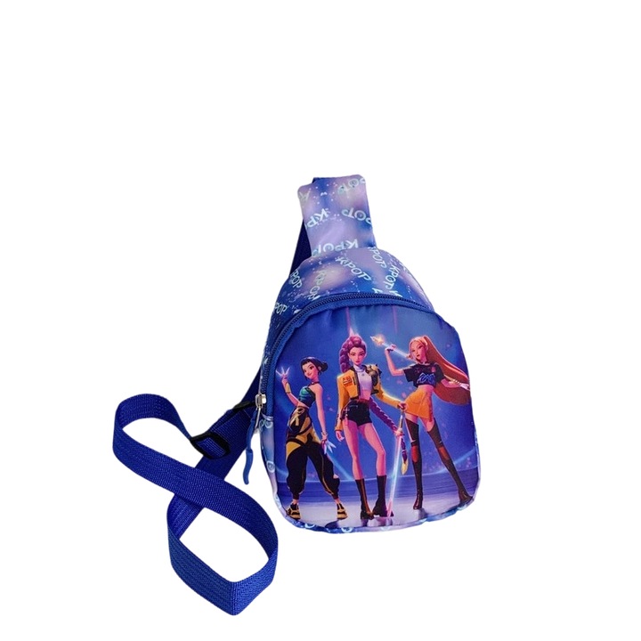 Lány hátizsák, Huntrix modell, 14x7x18cm, állítható pánt, többszínű