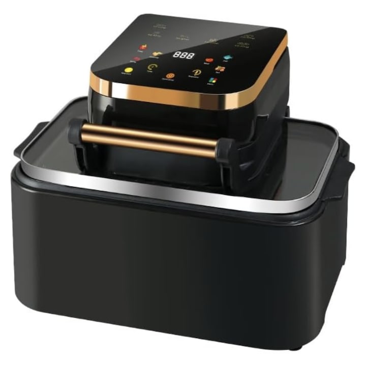 Friteuză Airfryer Base 3in1 12L 1700W Negru-Auriu, Touch Control, Digital Display