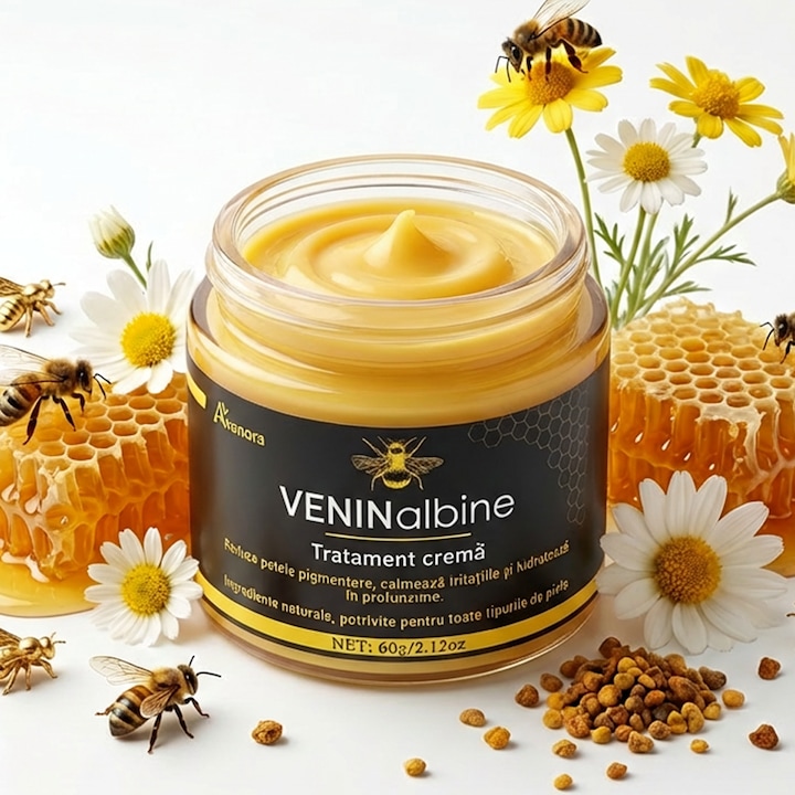 Crema cu Venin de Albine, Avenora®, Elimina Negii, Petele Pigmentare, Anti-Rid, Hidratanta Propolis Ingrijire Ten, Regenerare Intensiva si Hidratare, cu Propolis si Camfor, Ingrediente Naturale, Pentru Toate Tipurile de Piele, 60g
