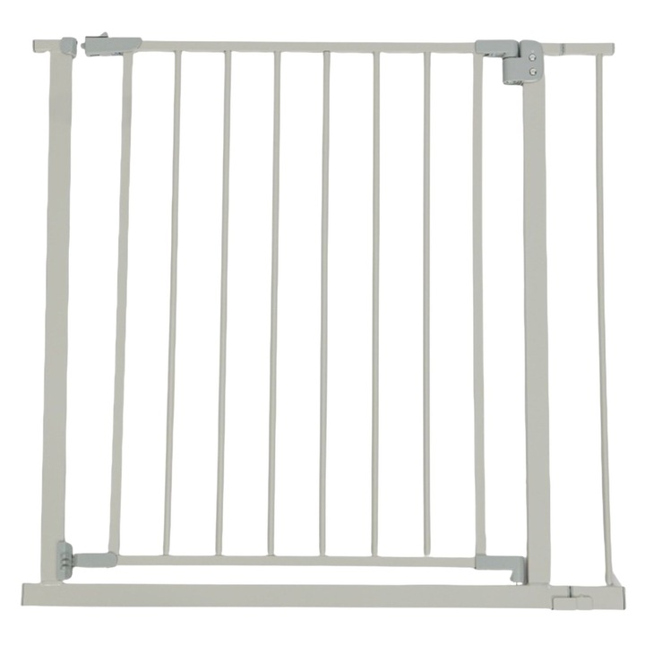 Предпазна преграда за деца или домашни любимци Relaxdays, максимална дължина 87 см, от метал/пластмаса, Сив