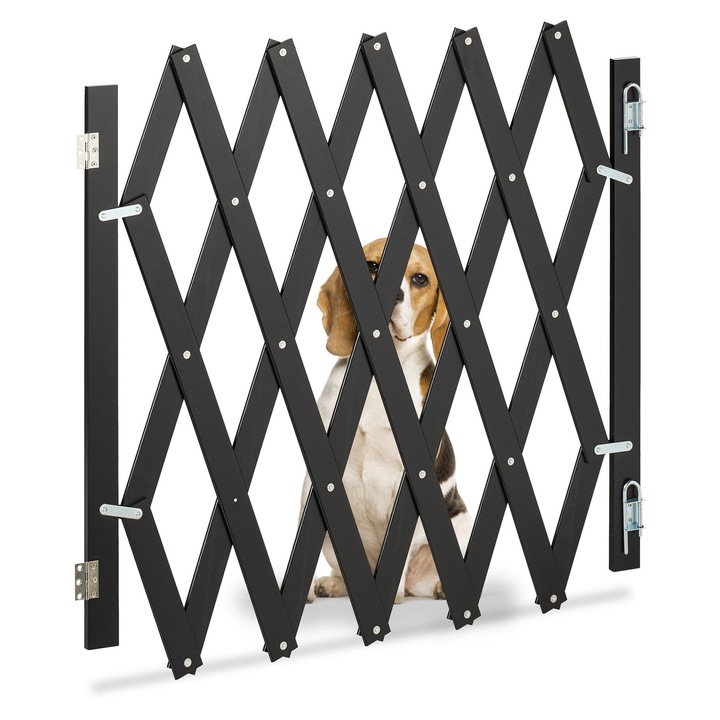Gard de siguranta pentru copii si animale de companie Relaxdays, lungime maxima 126 cm, din bambus, pliabil, Ngeru
