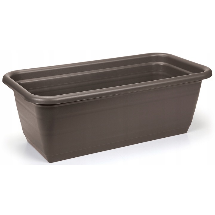 Ghiveci balconare Lamela Natura 40x19x15cm, plastic, rezistent la intemperii, moka
