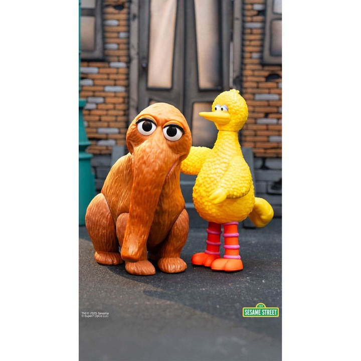Figurine Super7, set 2 buc, Big Bird & Mr. Snuffleupagus, 10cm, multicolor